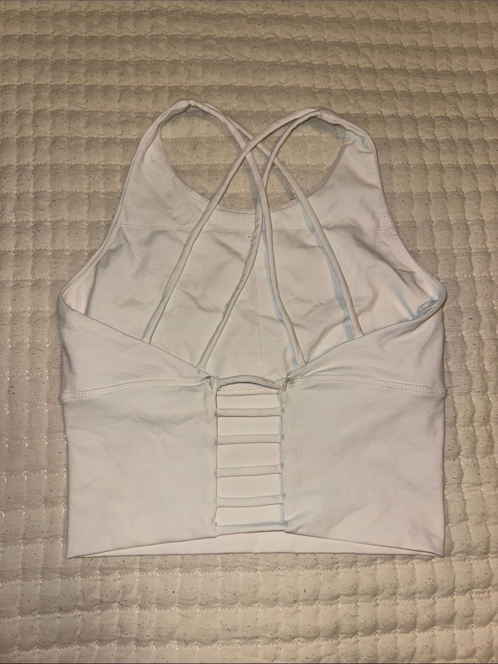 White Strappy Ladder-Back Sports Bralette